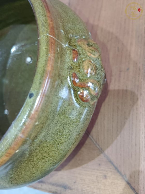 古玩陶瓷茶葉末釉雙鋪香爐真品鑒賞圖