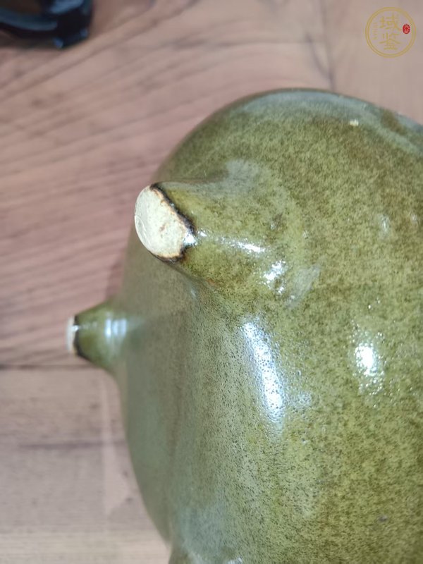 古玩陶瓷茶葉末釉雙鋪香爐真品鑒賞圖
