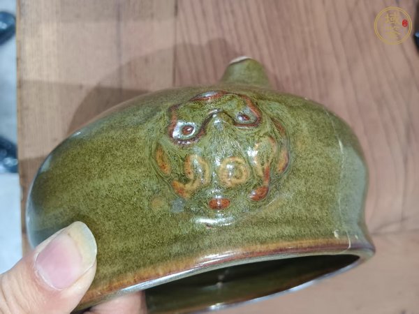 古玩陶瓷茶葉末釉雙鋪香爐真品鑒賞圖