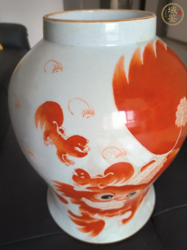 古玩陶瓷太師少保礬紅將軍罐真品鑒賞圖