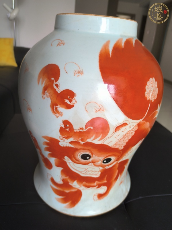 古玩陶瓷太師少保礬紅將軍罐真品鑒賞圖
