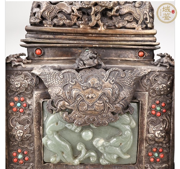 古玩玉器和田玉鑲嵌“方爐”真品鑒賞圖