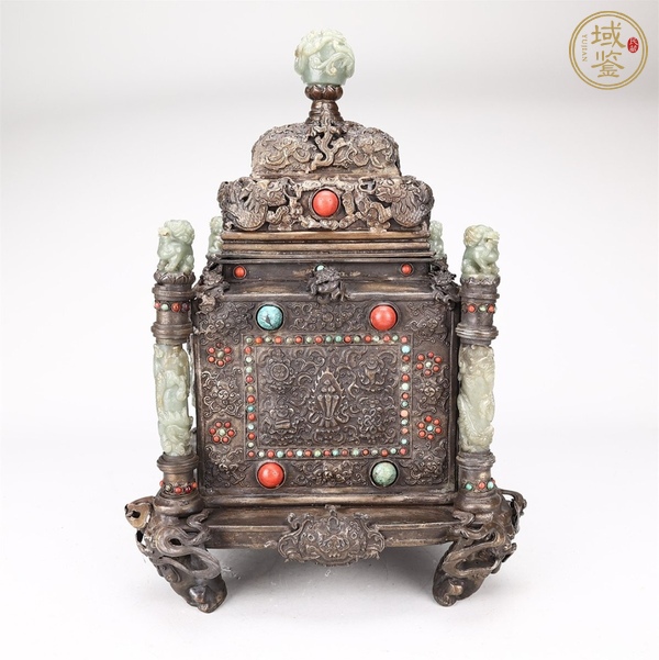 古玩玉器和田玉鑲嵌“方爐”真品鑒賞圖
