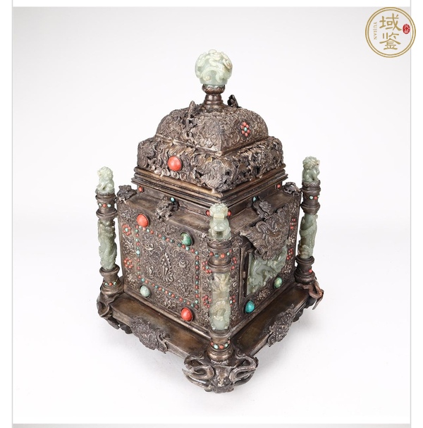古玩玉器和田玉鑲嵌“方爐”真品鑒賞圖