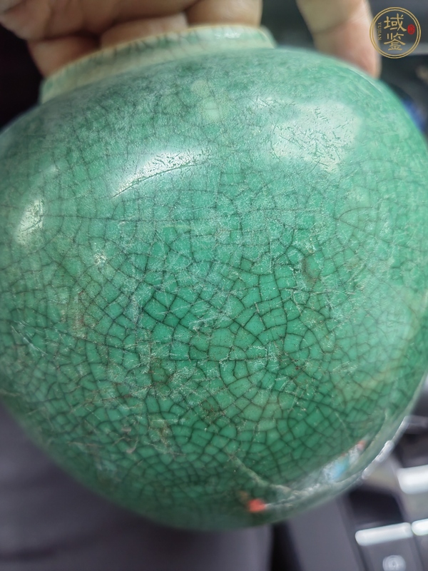 古玩陶瓷綠哥釉罐真品鑒賞圖