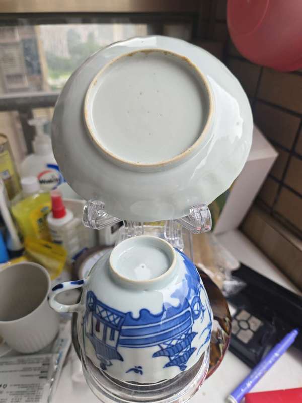 古玩陶瓷乾隆青花山水杯碟一套拍賣,當前價格600元