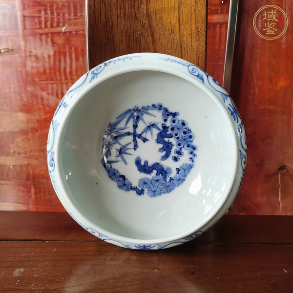 古玩陶瓷民國青花筆洗真品鑒賞圖