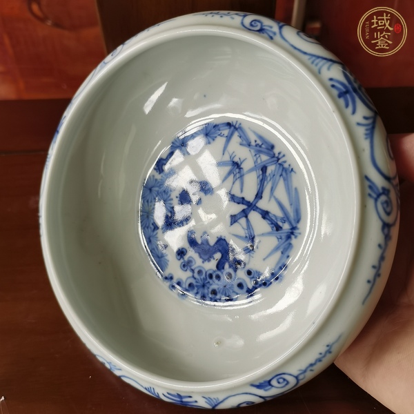 古玩陶瓷民國青花筆洗真品鑒賞圖
