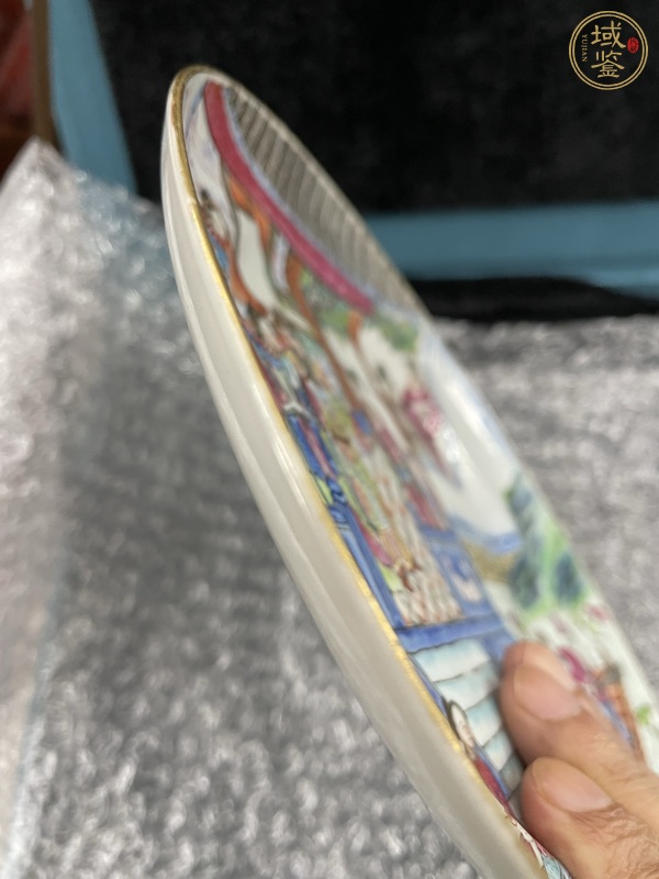 古玩陶瓷粉彩人物故事紋折腰盤真品鑒賞圖