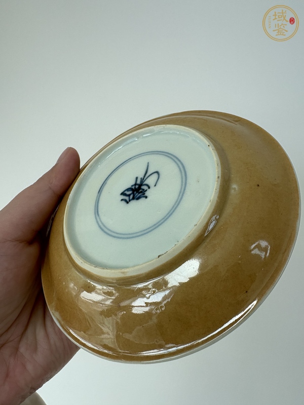 古玩外紫金釉內(nèi)青花盤真品鑒賞圖