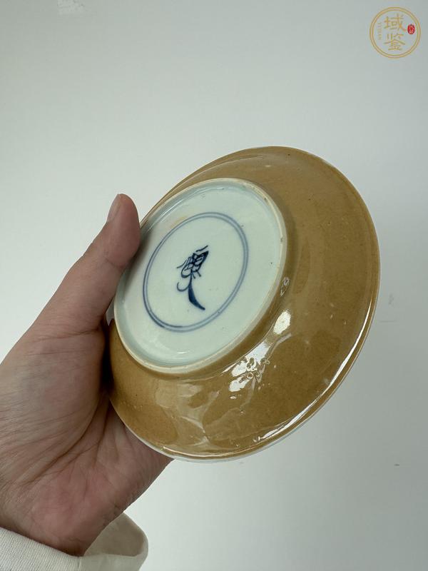 古玩陶瓷外紫金釉內(nèi)青花盤真品鑒賞圖