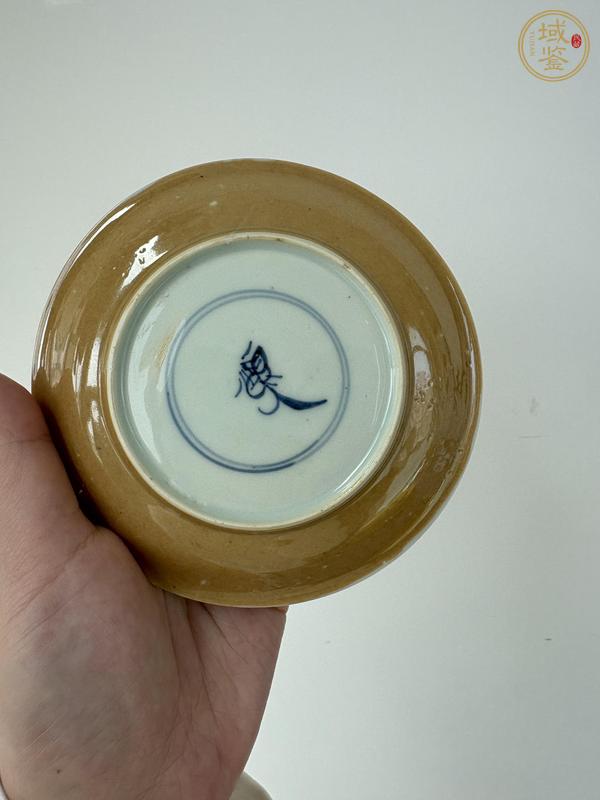 古玩陶瓷外紫金釉內(nèi)青花盤真品鑒賞圖