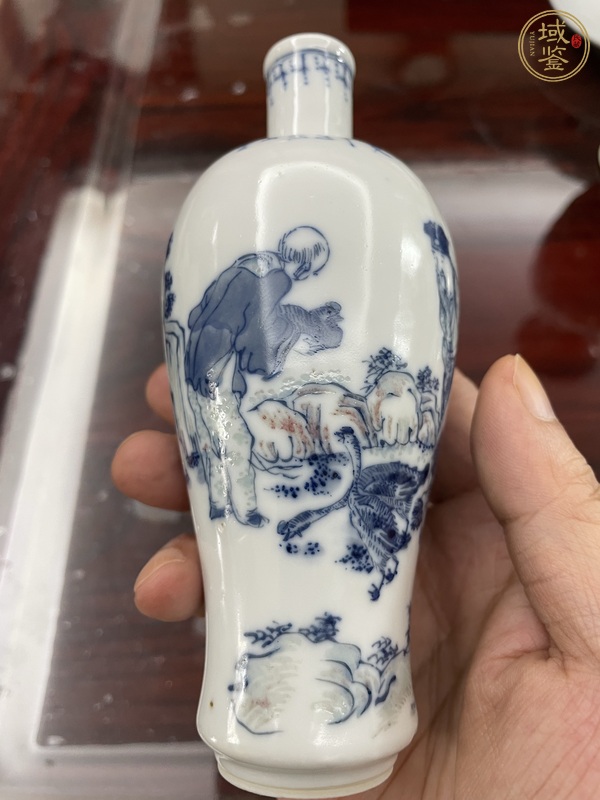 古玩陶瓷青花釉里紅愛鵝圖梅瓶真品鑒賞圖