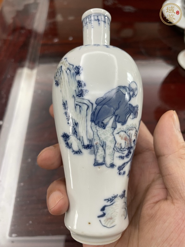 古玩陶瓷青花釉里紅愛鵝圖梅瓶真品鑒賞圖