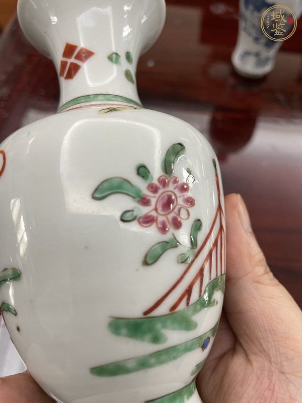 古玩陶瓷粉彩人物故事紋撇口瓶真品鑒賞圖