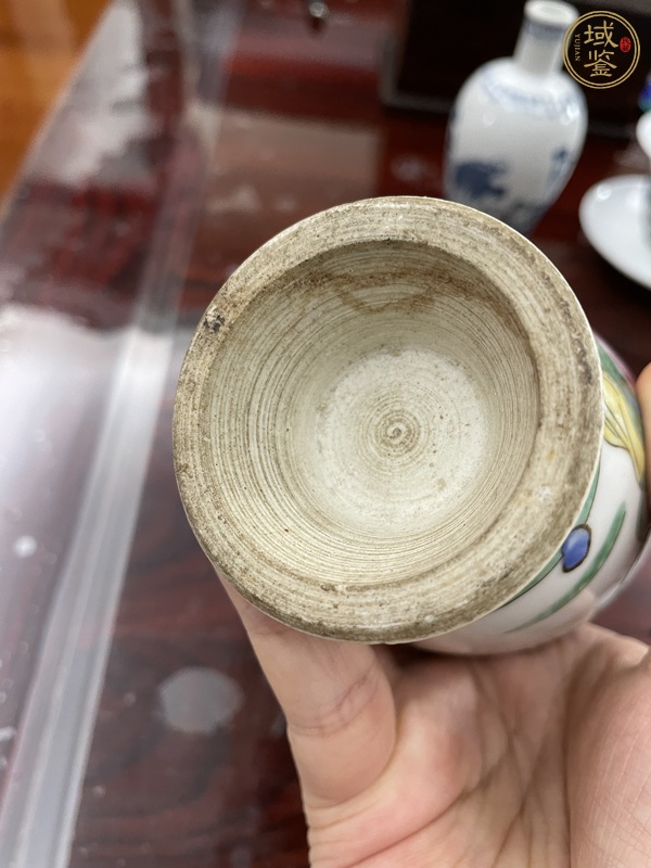 古玩陶瓷粉彩人物故事紋撇口瓶真品鑒賞圖