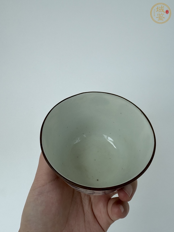 古玩蓮池游禽滿池嬌青花杯真品鑒賞圖