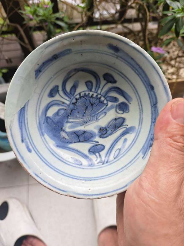 古玩陶瓷晚明一路連科青花盤(pán)拍賣(mài)，當(dāng)前價(jià)格380元
