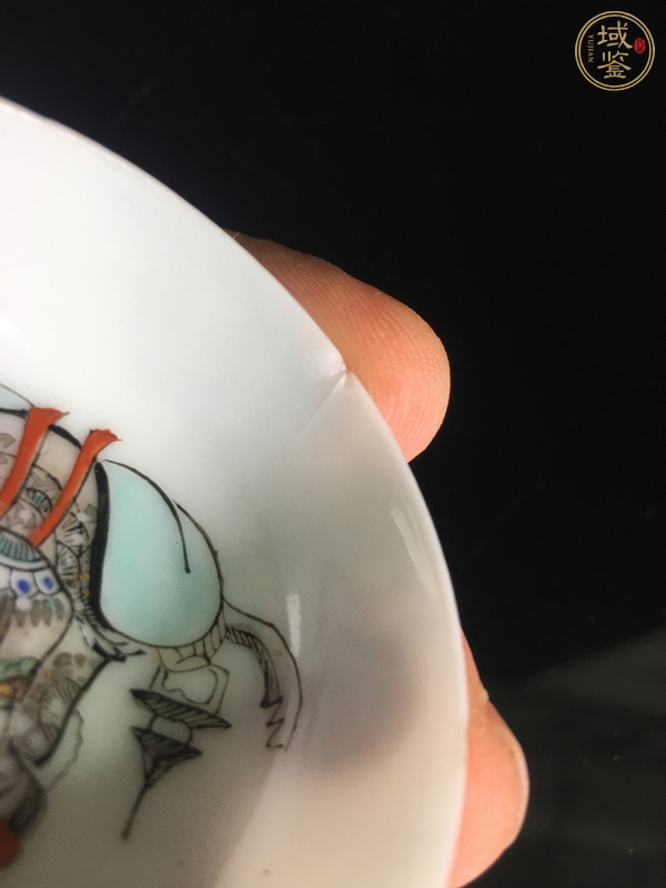 古玩陶瓷日本明治彩繪人物紋杯真品鑒賞圖