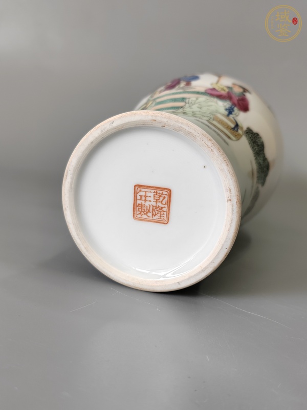 古玩陶瓷粉彩人物故事觀音瓶真品鑒賞圖