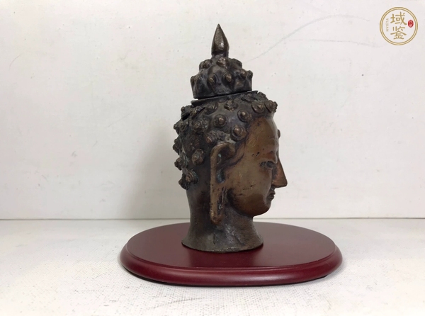 古玩銅器佛首真品鑒賞圖