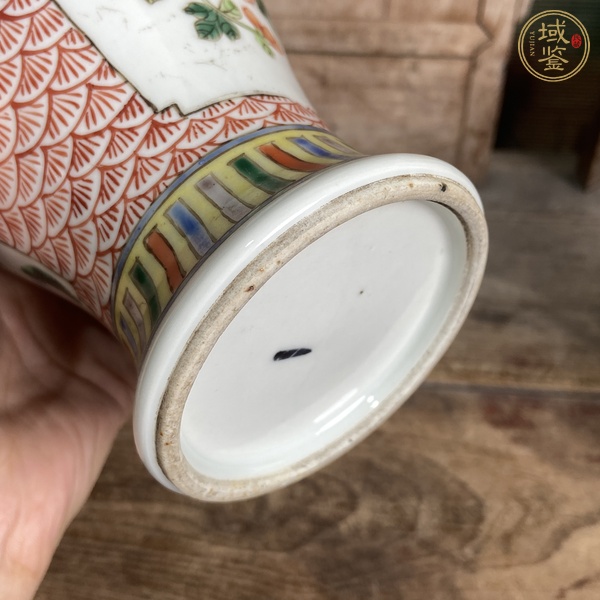 古玩陶瓷花鳥紋五彩蓋瓶真品鑒賞圖