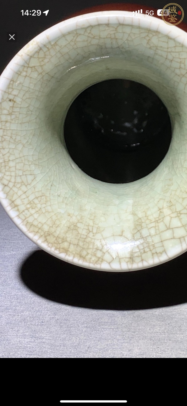古玩陶瓷郎紅釉觀音瓶真品鑒賞圖