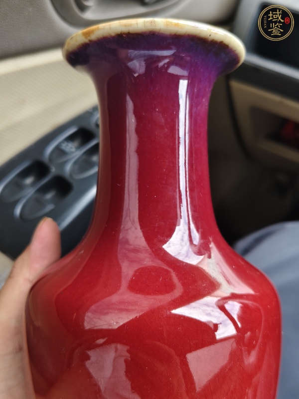 古玩陶瓷窯變紅釉觀音瓶真品鑒賞圖