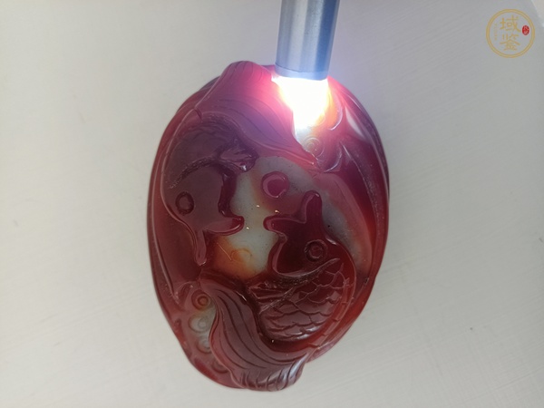 古玩玉器蓮年有魚掛件真品鑒賞圖