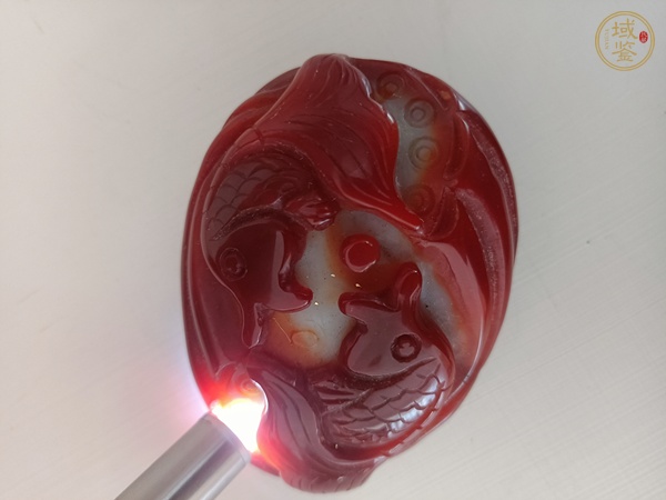 古玩玉器蓮年有魚掛件真品鑒賞圖