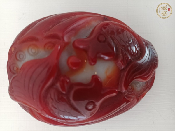 古玩玉器蓮年有魚掛件真品鑒賞圖