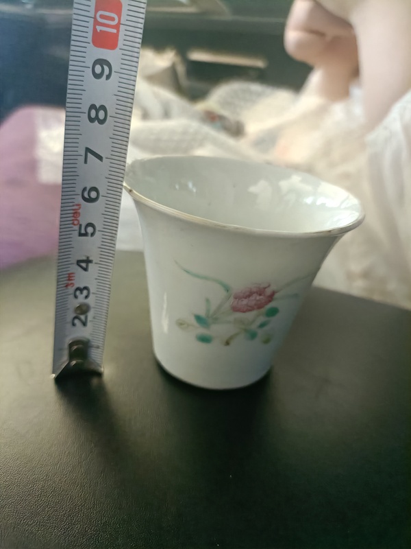古玩陶瓷民國粉彩花卉紋馬蹄杯拍賣，當前價格2888元