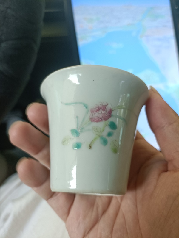 古玩陶瓷民國粉彩花卉紋馬蹄杯拍賣,當前價格2888元