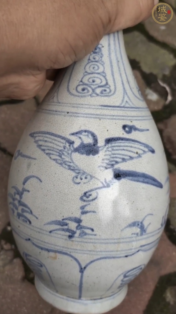 古玩陶瓷晚明安南窯玉壺春瓶真品鑒賞圖