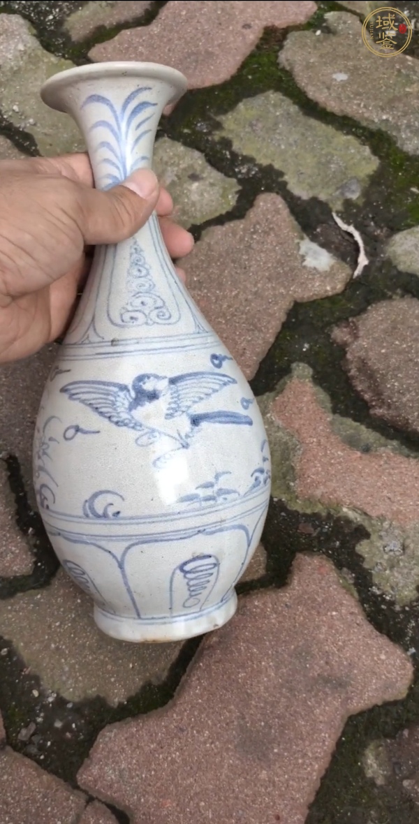 古玩陶瓷晚明安南窯玉壺春瓶真品鑒賞圖