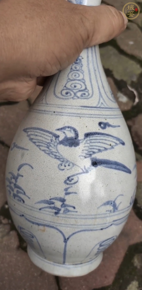 古玩陶瓷晚明安南窯玉壺春瓶真品鑒賞圖