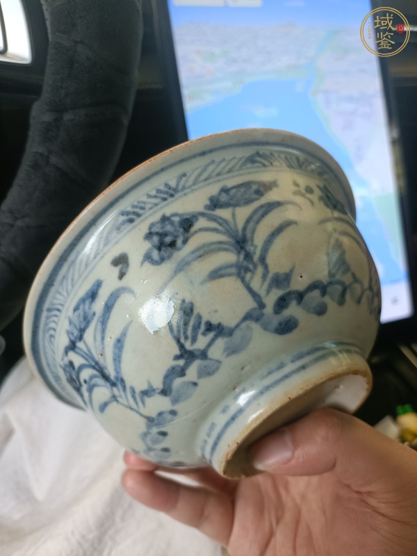 古玩陶瓷青花花卉紋碗真品鑒賞圖