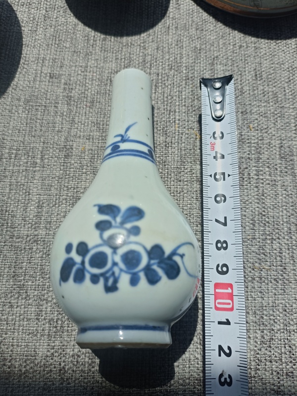 古玩陶瓷清早期青花花卉紋膽式瓶拍賣，當前價格3888元