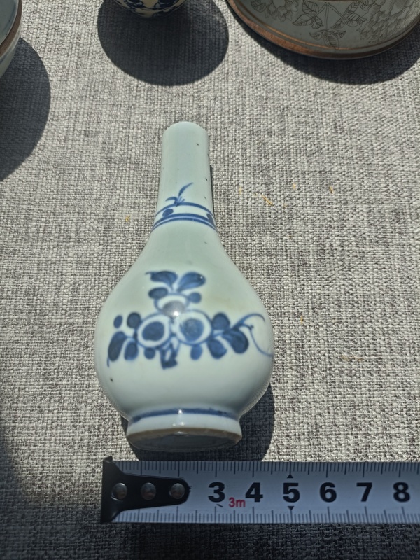 古玩陶瓷清早期青花花卉紋膽式瓶拍賣，當前價格3888元
