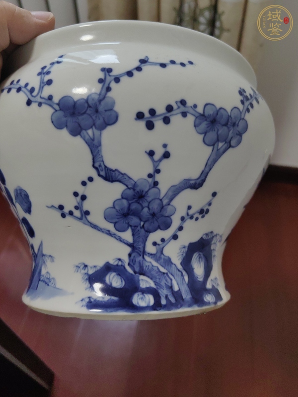 古玩陶瓷清晚·青花四季花卉紋廣口罐 真品鑒賞圖