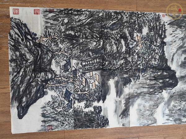 古玩字畫程振國山水真品鑒賞圖