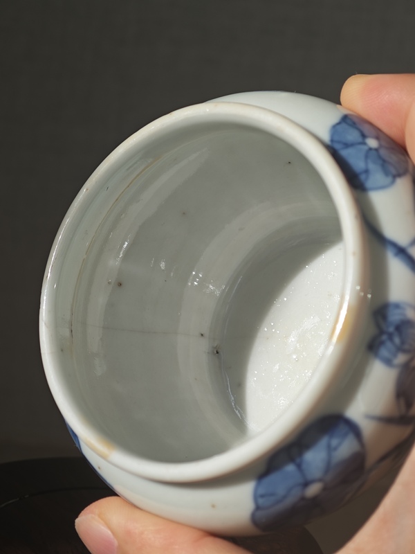 古玩陶瓷晚清·青花蓮池游禽滿池嬌馬蹄尊拍賣,當前價格960元