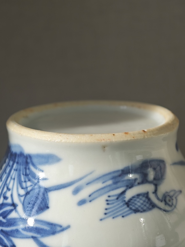 古玩陶瓷晚清·青花蓮池游禽滿池嬌馬蹄尊拍賣，當(dāng)前價格960元