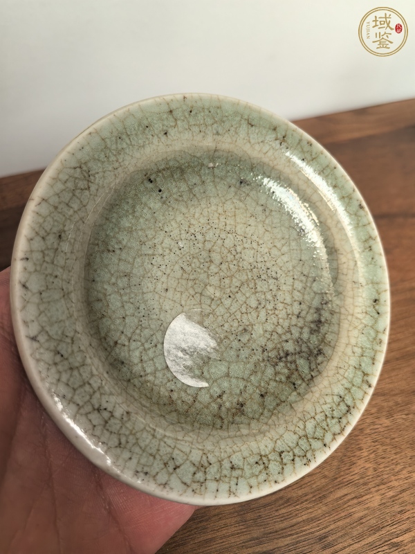 古玩陶瓷康熙郎窯綠釉筆舔真品鑒賞圖