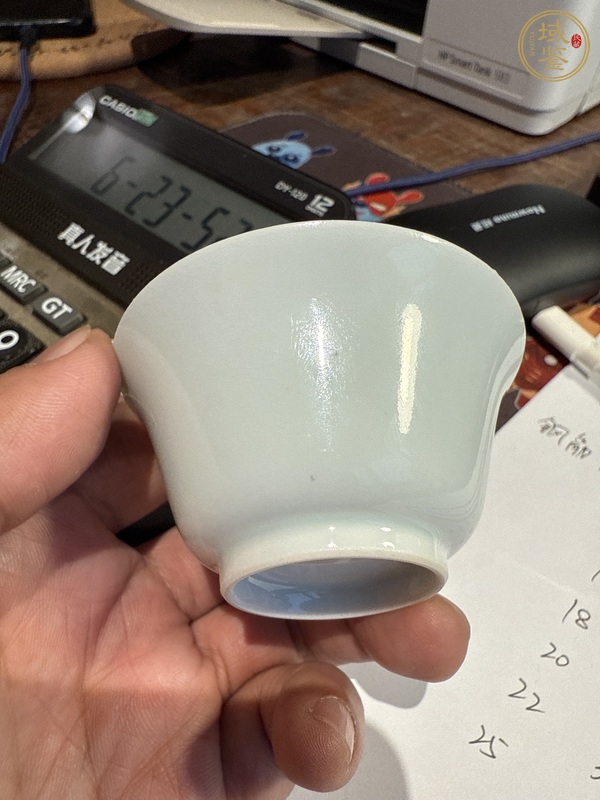 古玩陶瓷清中期 白釉杯真品鑒賞圖