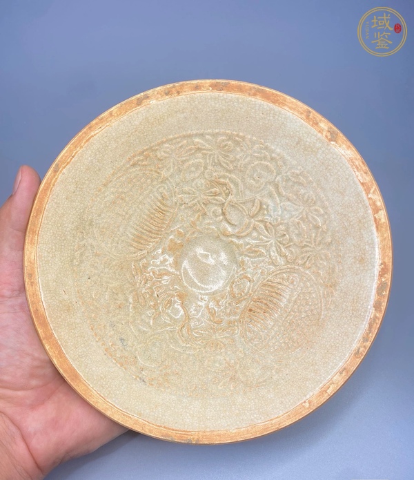 古玩陶瓷青白釉雙鳳紋面包碗真品鑒賞圖