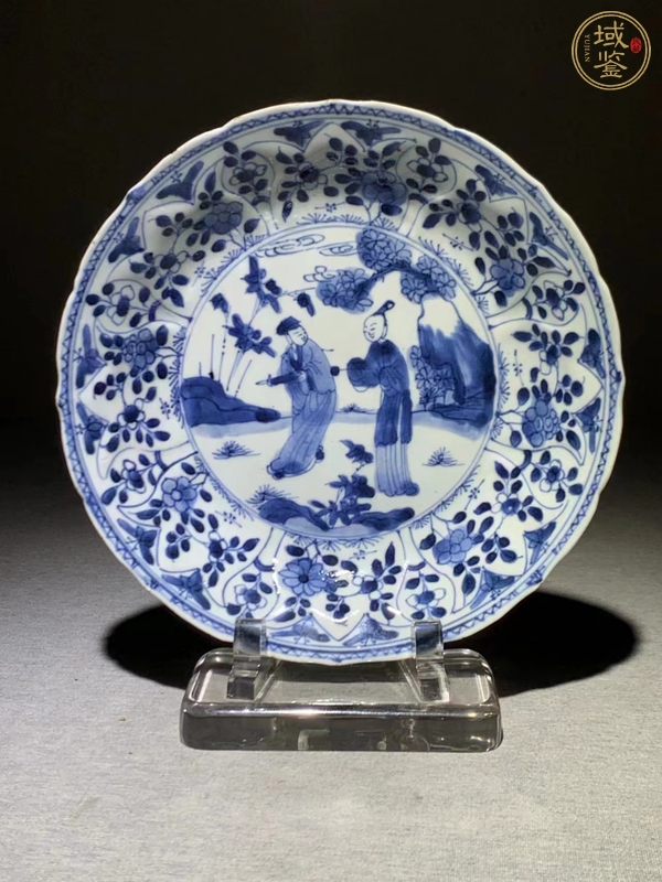 古玩人物紋青花盤真品鑒賞圖