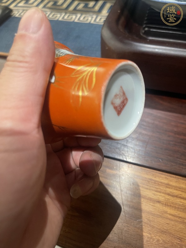 古玩陶瓷松鶴紋馬蹄杯真品鑒賞圖