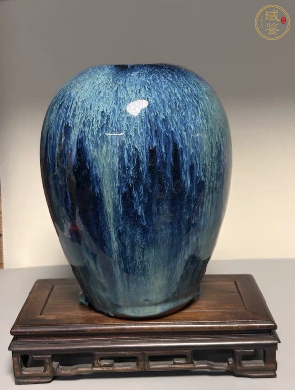 古玩宜鈞釉蛋型水盂真品鑒賞圖
