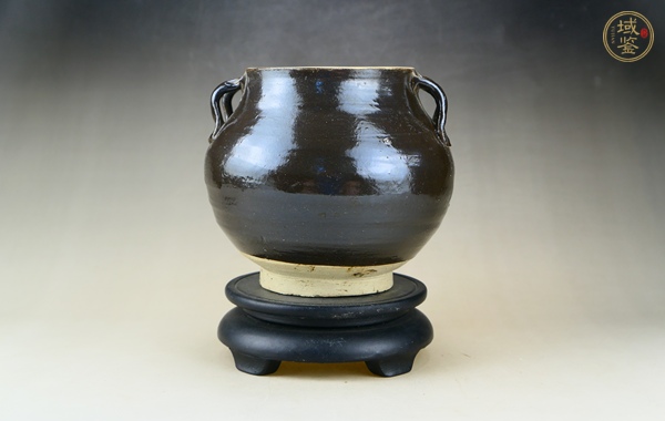 古玩陶瓷黑釉四系罐真品鑒賞圖